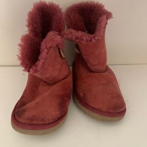 Ugg girls size3 dark pink suede boots